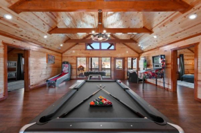 8 bed cabin with pool, outdoor fireplace and gazebo